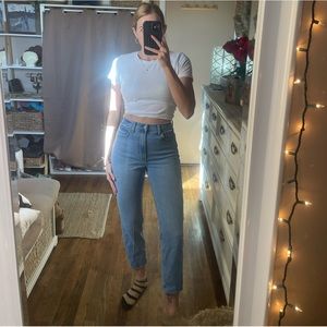 Abercrombie & Fitch The ankle straight ultra high rise curve love jeans